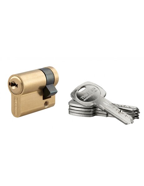 THIRARD - Demi-cylindre de serrure Trafic 6  30x10mm  anti-arrachement  anti-perçage  laiton  5 clés - THIRARD