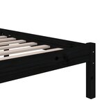 vidaXL Cadre de lit Noir Bois massif 90x200 cm