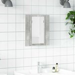 vidaXL Armoire de salle de bain à miroir LED Gris béton Acrylique