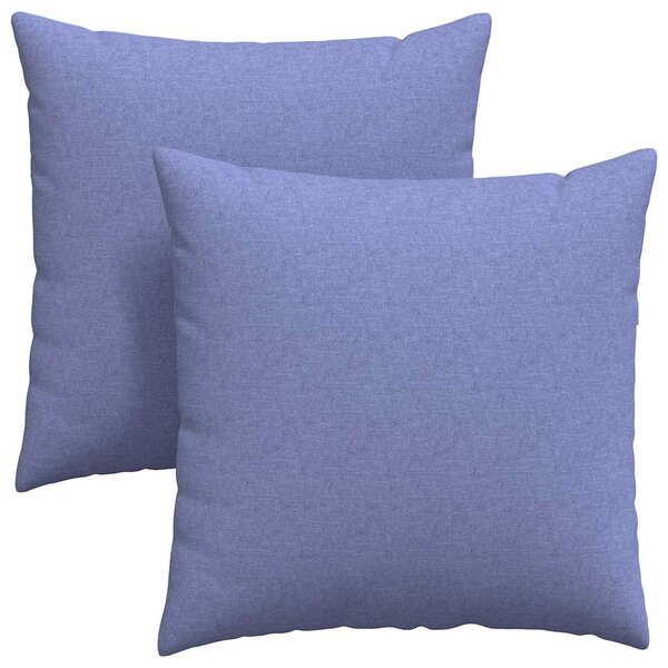 vidaXL Coussins de canapé 2 Pièces Bleu 60 x 60 cm tissu