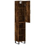 vidaXL Buffet haut Chêne fumé 34 5x34x180 cm Bois d'ingénierie