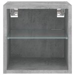 vidaXL Meuble TV mural avec lumières LED gris béton 30x28 5x30 cm