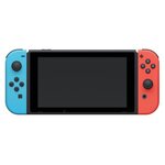 Console nintendo switch avec un joy-con bleu néon et un joy-con rouge néon