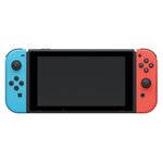 Console Nintendo Switch avec un Joy-Con bleu néon et un Joy-Con rouge néon