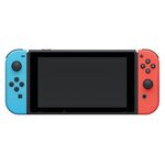 Console Nintendo Switch avec un Joy-Con bleu néon et un Joy-Con rouge néon