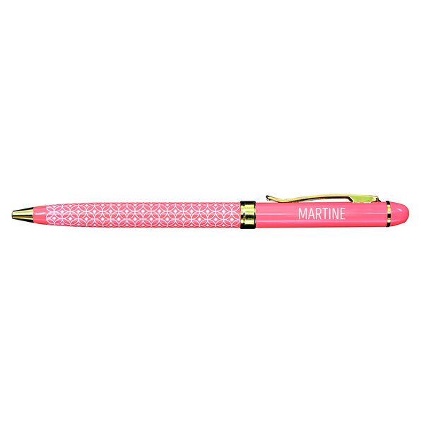 Stylo fin en métal laqué orange - Martine