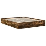 vidaXL Lit de Rangement Chêne fumé 160 x 200 cm Bois d'ingénierie