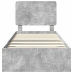 vidaXL Cadre de lit Gris béton 90 x 190 cm Bois d'ingénierie