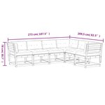 vidaXL Salon de jardin 6 Pièces avec coussins blanc bois massif de pin