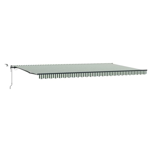 vidaXL Auvent Rétractable with Vert et blanc 600 × 350 cm tissu