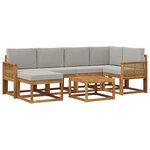 vidaXL Ensemble de canapés d'extérieur 7 pc Naturel et gris clair