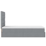 vidaXL Lit ottoman avec matelas gris clair 90x200 cm tissu