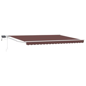 vidaXL Store rétractable manuel avec LEDs Marron et blanc 4 × 3 m
