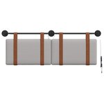 vidaXL Tête de lit suspendue Avec lumière LED Gris nuage PU antique