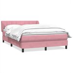vidaXL Sommier à lattes de lit avec matelas rose 160x220 cm velours