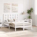 vidaXL Cadre de lit sans matelas blanc bois de pin massif