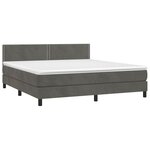 vidaXL Sommier à lattes de lit avec matelas LED Gris foncé 160x200 cm