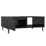 vidaXL Table basse Noir brillant 90x60x35 cm Aggloméré