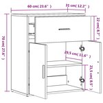 vidaXL Buffet gris béton 60x31x70 cm bois d'ingénierie