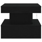 vidaXL Table basse avec lumières LED chêne noir 50x50x40 cm