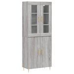 vidaXL Buffet haut Sonoma gris 69 5x34x180 cm Bois d'ingénierie
