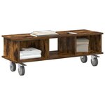 vidaXL Meuble TV Chêne fumé 100 x 35 x 35 cm Bois d'ingénierie