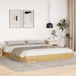 vidaXL Cadre de lit sans matelas 200 x 200 cm en bois massif de chêne