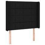 vidaXL Sommier à lattes de lit matelas et LED Noir 90x190 cm Tissu