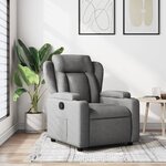 vidaXL Fauteuil inclinable en tissu gris foncé