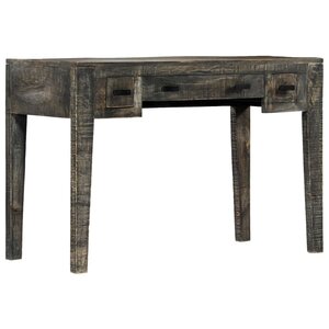 vidaXL Bureau Noir 110 x 50 x 75 cm Bois de manguier massif