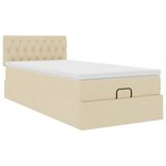 vidaXL Lit ottoman avec matelas crème 90x200 cm tissu