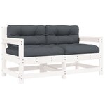 vidaXL Chaises de jardin et coussins lot de 2 blanc bois de pin massif