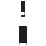 vidaXL Ensemble de mobilier de salle de bain avec étagère 2 Pièces Noir