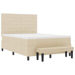 vidaXL Lit à ressorts avec matelas Crème 140 x 200 cm tissu