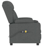 vidaXL Fauteuil électrique de massage Gris foncé Tissu