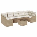 vidaXL Ensemble de canapé de jardin avec coussin 8 Pièces Beige et crème