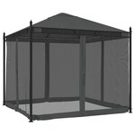 vidaXL Tonnelle avec parois en filet anthracite 2 93x2 93 m acier