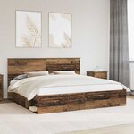 vidaXL Cadre de lit Bois ancien 200 x 200 cm Pin massif