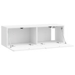 vidaXL Meuble TV mural 98 x 31 x 30 cm Blanc brillant
