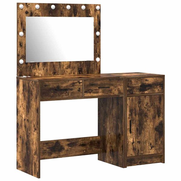 vidaXL Table de Toilette avec tiroir 2 Pièces Marron 40 x 41 x 75 cm