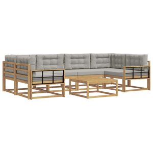 vidaXL Ensemble de canapés d'extérieur 5 Pièces Blanc et gris clair