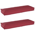 vidaXL Set de coussins de palette 2 Pièces Rouge bordeaux 120 x 40 x 8 cm