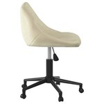 vidaXL Chaise pivotante de salle à manger Crème Velours