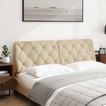 vidaXL Coussin de tête de lit crème 160 cm tissu