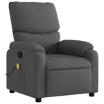vidaXL Fauteuil de massage inclinable gris foncé tissu