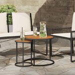 vidaXL Ensemble de tables basses 2 Pièces Naturel et noir 55 x 55 x 45 cm