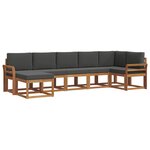 vidaXL Ensemble de canapés d'extérieur 7 Pièces Naturel et Anthracite