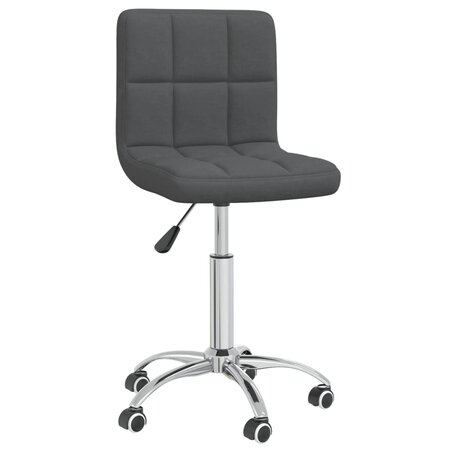 vidaXL Chaise pivotante de salle à manger Gris foncé Tissu