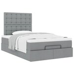 vidaXL Cadre de lit ottoman et matelas gris clair 120x200 cm tissu