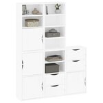vidaXL Armoires latérales 5 Pièces ODDA blanc 40x24x79 cm bois massif pin